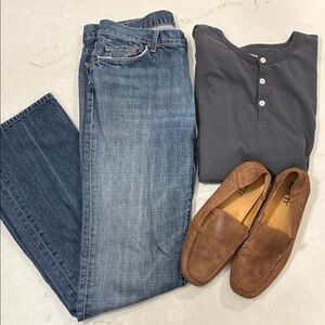 7 For All Mankind Blue Bootcut Jeans